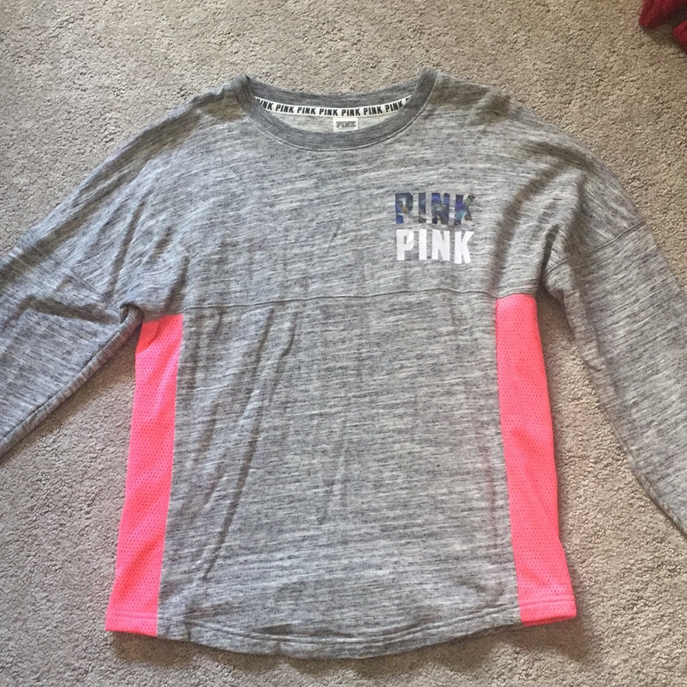 PINK grey and pink sweater